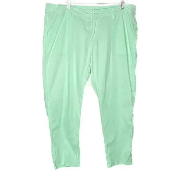 Garnet Hill Seafoam Green Cotton Casual Pants Size 14 - Picture 1 of 5